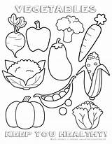 Healthy Coloring Vegetables Pages Eating Printable Sheet Keep Chart Re They Form Even Fun Help Cute When sketch template
