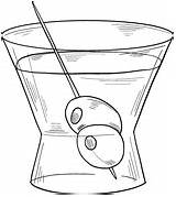 Martini Glass Coloring Shaker sketch template