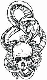 Snake Stress Skulls Scull Tattoos Cleverpedia Tattoosplenders sketch template