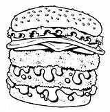 Coloring Food Pages Junk Burger Fast Cheeseburger Unhealthy Color Printable Getcolorings Print Beautiful Colorings Getdrawings Double sketch template
