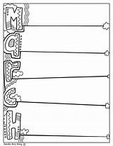 March Acrostic Poem sketch template