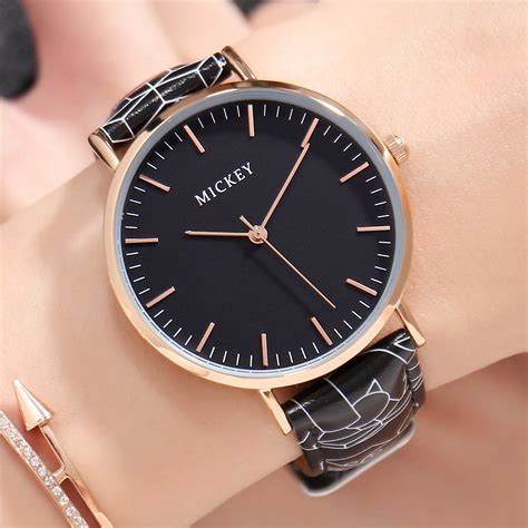 disney luxury brand womens watches fashion ladies  leather band high quality student