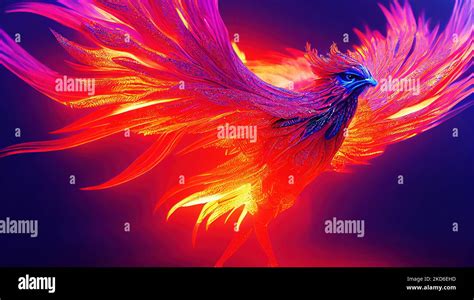 beautiful phoenix  bright glowing plumage stock photo alamy