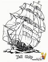 Rigged Coloring Designlooter Sailing Ships Sailors Handsome Knots Boats Tall Deep Sea Print Pages sketch template
