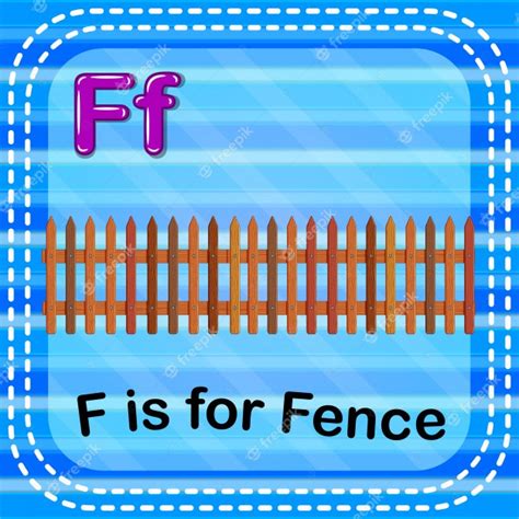 premium vector flashcard letter    fence