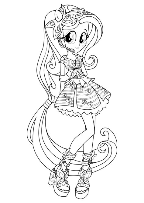 equestria girls fluttershy coloring page  printable coloring pages