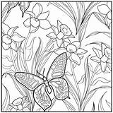 Coloring Garden Pages Adult Sunset Beach Butterfly Flower Printable Color Flowers Print Easy Getcolorings sketch template
