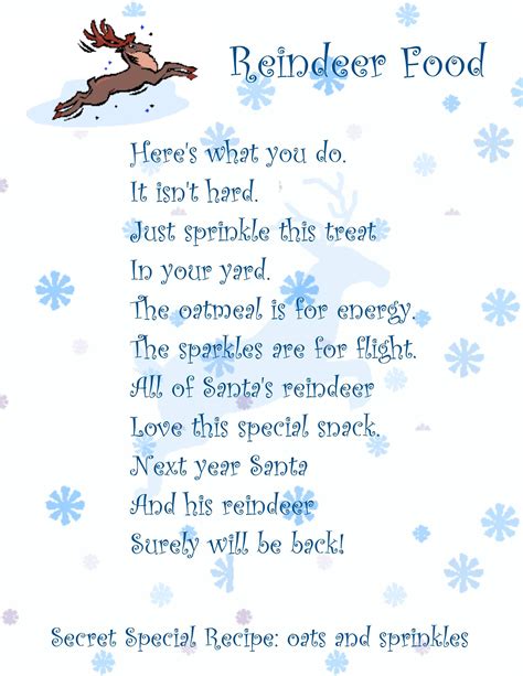 santas reindeer printable coloring pages reindeer food poem recipe