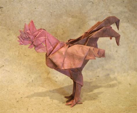 origamirooster designed  satoshi kamiya origami rooster