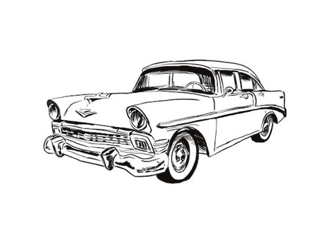 vintage car coloring page etsy