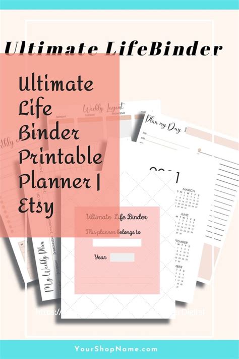 ultimate life binder printable planner  etsy printable planner