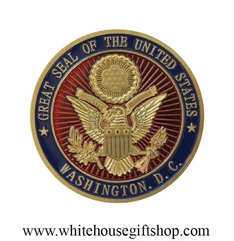 united states capitol coin great seal on reverse red and blue enamels