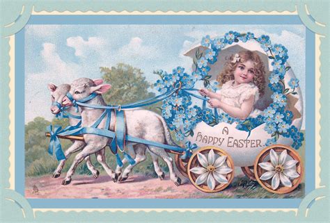 vintage easter lambs card  stock photo public domain pictures