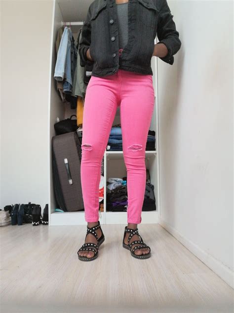 pin  tiyiselani rhangani  styling pink denim   fashion