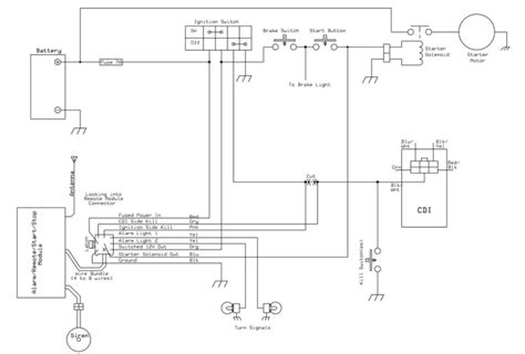 chinese  bike  starter wiring diagram   alarm system security cameras  home