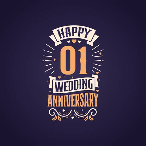 happy st wedding anniversary quote lettering design  years