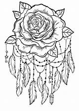 Dream Catcher Coloring Pages Tattoo Printable Adult Colouring Colour Choose Board sketch template