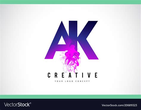 ak   purple letter logo design  liquid vector image