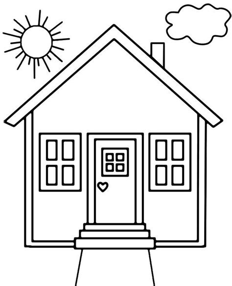 simple house coloring page topcoloringpagesnet