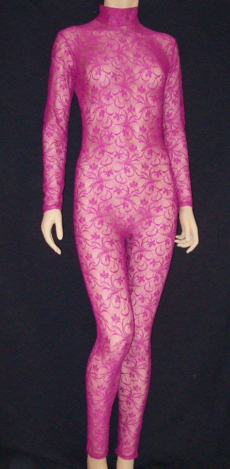 light fuchsia magenta sheer lace unitard catsuit bodysuit jumpsuit fits
