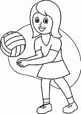 Volleyball Coloring Pages Drawing Girl Court Print Getdrawings Color Getcolorings Sheets Kids Printable sketch template