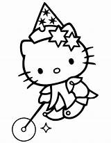 Coloring Kitty Pages Hello Magician Printable Sanrio Birthday Color Happy Clipart Hat Comments Colouring Library Book sketch template