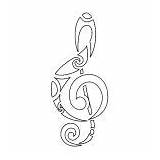 Treble Clef Coloring Tribal Vector Beautiful sketch template