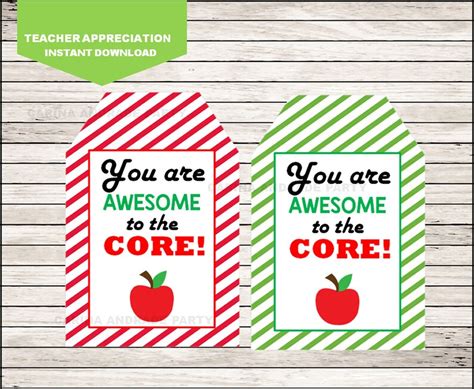 teacher appreciation week gift tags instant  teacher etsy