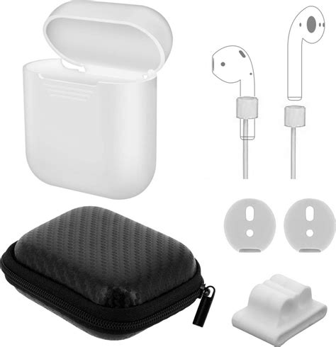 airpods  accessoirekit case cover cord eindkap geschikt voor apple  houder wit bolcom