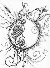 Pomegranate Coloring Drawing Persephone Tattoo Hades Pages Tree Honor Gods Symbols Pomegranates Getdrawings Stencil Choose Board sketch template