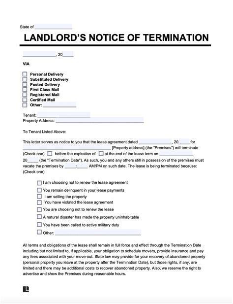 termination  tenancy agreement letter  landlord msia infoupdateorg