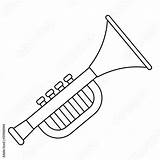 Trumpet Simple Giocattolo Icona Tromba Profilo Della sketch template