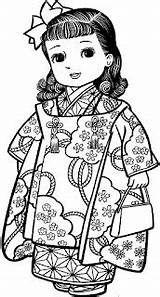 Colorir Japonesas Meninas Maravilhosas Kimono Desenhos Menininhas Livro Kimonos Bonecas Kokeshi Menina Japonesa Ggpht Riscos sketch template