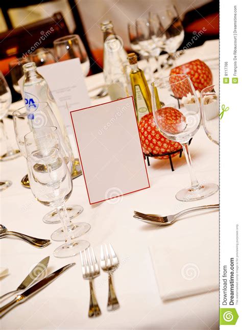 fancy place setting on table royalty free stock image image 8117766