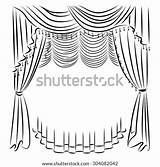 Curtains Template Coloring Pages sketch template