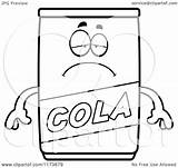 Cola Cartoon Mascot Depressed Clipart Sick Outlined Coloring Vector Cory Thoman Royalty sketch template