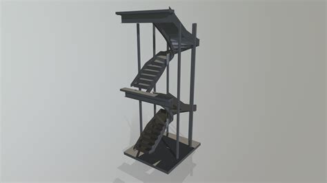 wood steel glass winder stair structure  model  shoreline parametrics atrufusc