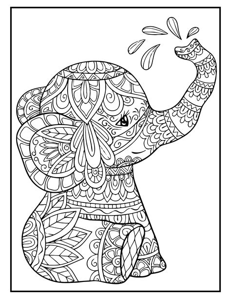 printable elephant mandala coloring pages printable word searches