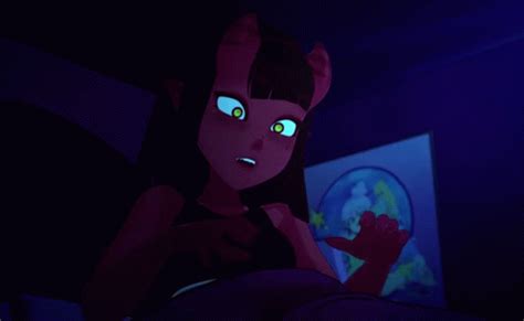 cartoon character sitting   bed   dark