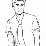 Bieber Justin Coloring Posing Netart sketch template