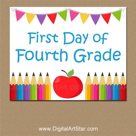 printable  day   grade sign st day  school sign etsy ireland
