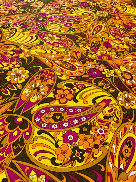 fab 60s neon floral fabric with attitude psychedelic boho chic design