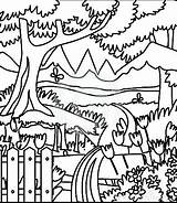 Forest Coloring Pages Enchanted Kids Garden Printable Stock Illustration Color Getcolorings Preview sketch template