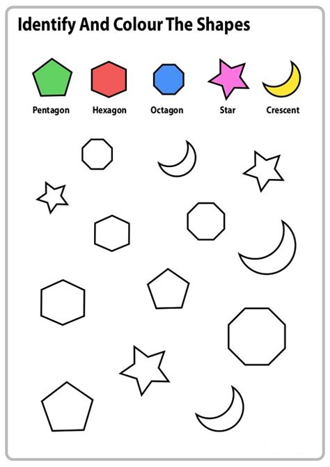 color  shape worksheets activity shelter