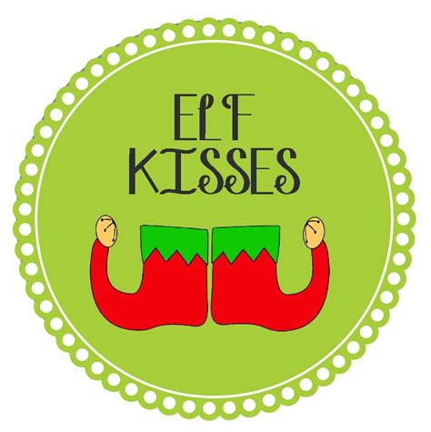 instant  elf kisses christmas tags  oliviakatedesigns