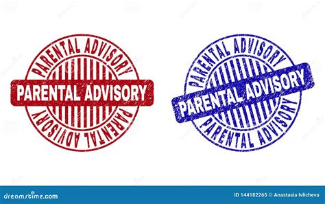 grunge parental advisory scratched  stamp seals stock vector illustration