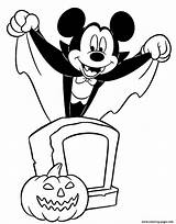 Coloring Mouse Halloween Mickey Pages Vampire Disney Printable Color sketch template