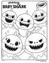 Shark Coloring Baby Crayola Pages Print Babyshark sketch template