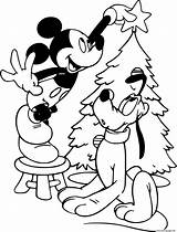 Christmas Coloring Pluto Pages Mickey Printable Tree Print sketch template