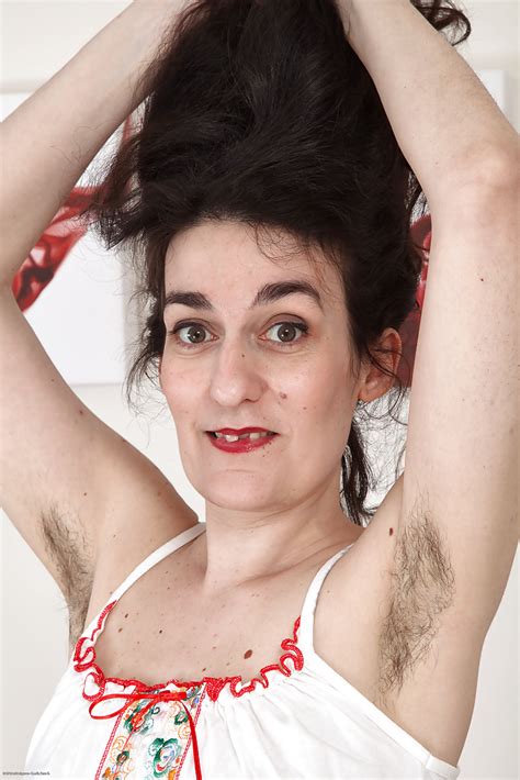 ugly mature woman with hairy armpits and pussy strips on